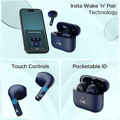 boAt Airdopes Ace Wireless Earbuds – 35H Playback, ASAP™ Charge, BEAST™ Mode, ENx™ Technology (Starry Blue)